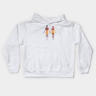 Female and male muscular System Kids Hoodie